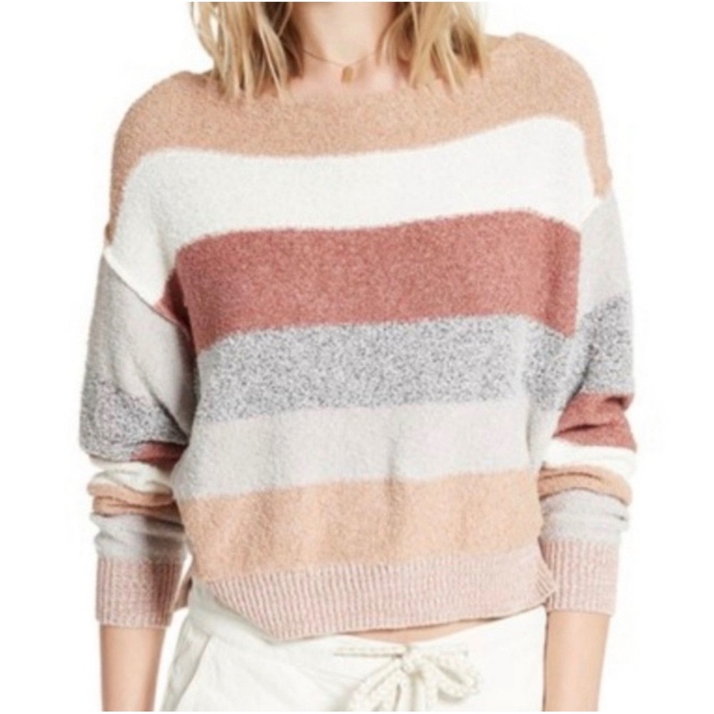 Free People Candy Land Striped Sweater Size Small Neutral Fall Casual Boho